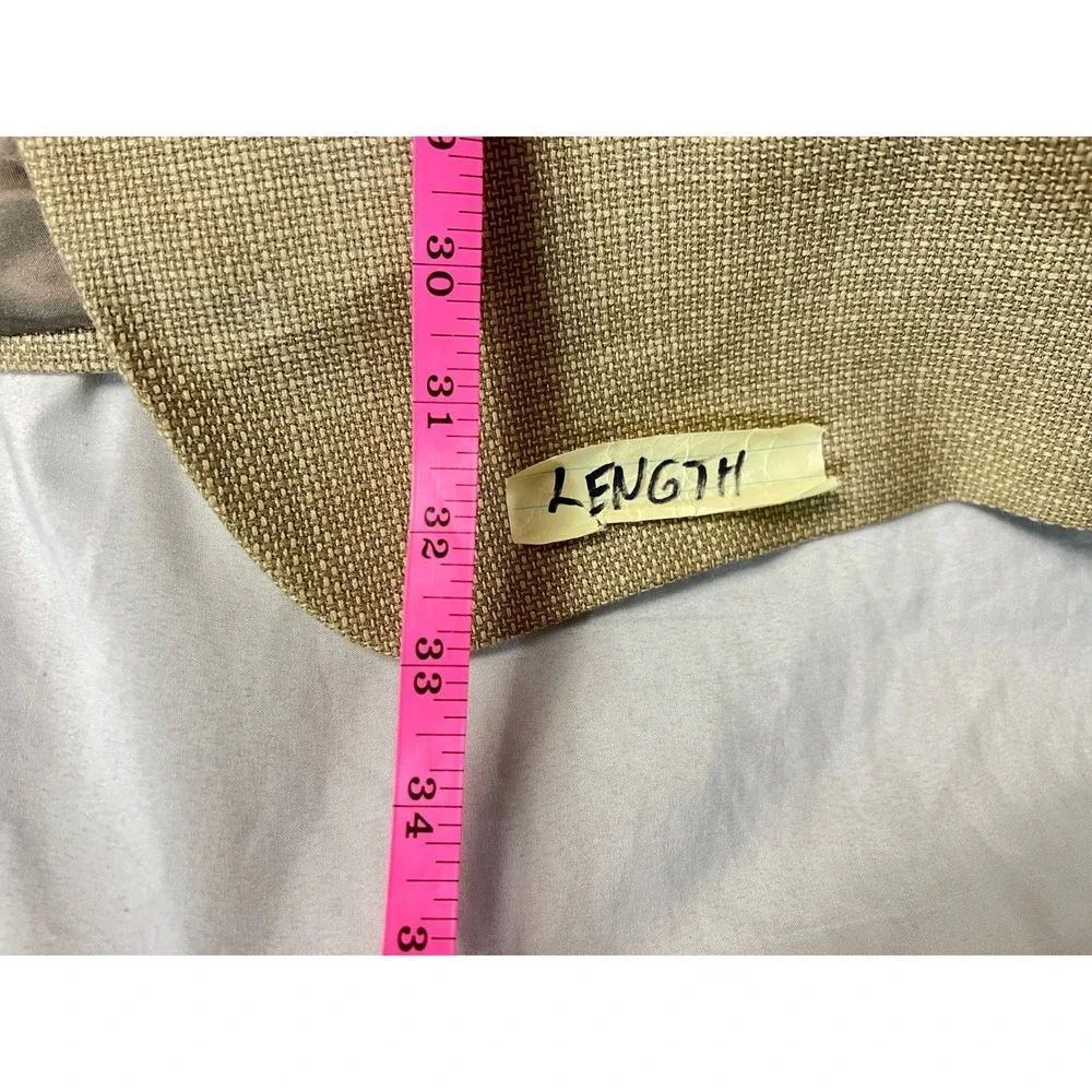 Chaps Mens 48R Blazer 100% Silk Tan Basketweave Two Button Sport Coat COOP 12 GX